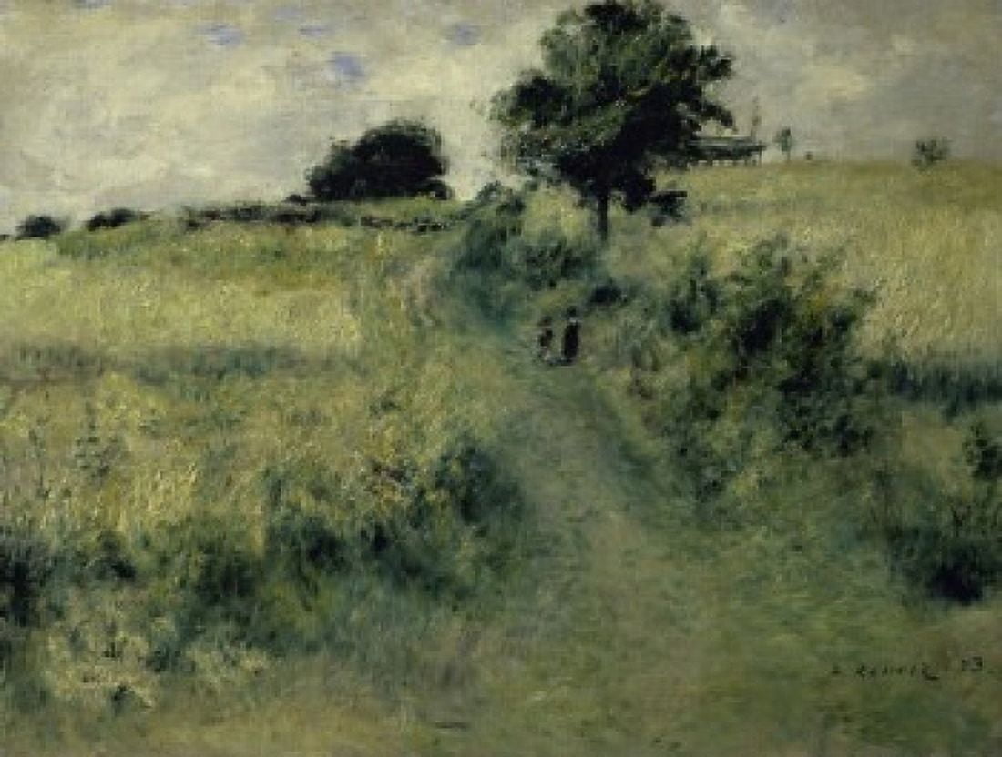 Title Unknown (Two People in a Field) 1873 Pierre-Auguste Renoir (1841-1919French) Private Collection Zurich Canvas Art - Pierre-Auguste Renoir (18 x 24)