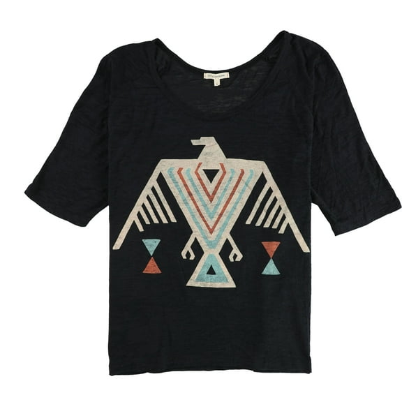 Title Unknown Womens Aztec Bird Graphic T-Shirt, Black, Large