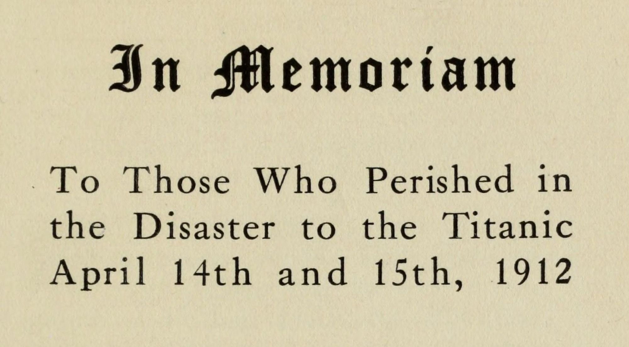 Title page In Memoriam 1912 Canvas Art - (18 x 24)