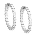 thumbnail image 1 of CZ Thin Round Hoop Earring, 1 of 3