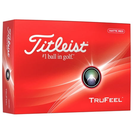 Titleist 1 Ball In Golf Ultra-Soft Feel Longer Distance Golf Ball, Matte Red, 12 Count