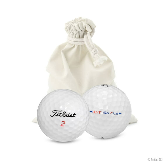 Titleist DT White - Quantity 12 in Eco-Friendly Bag (Professionally Recycled)