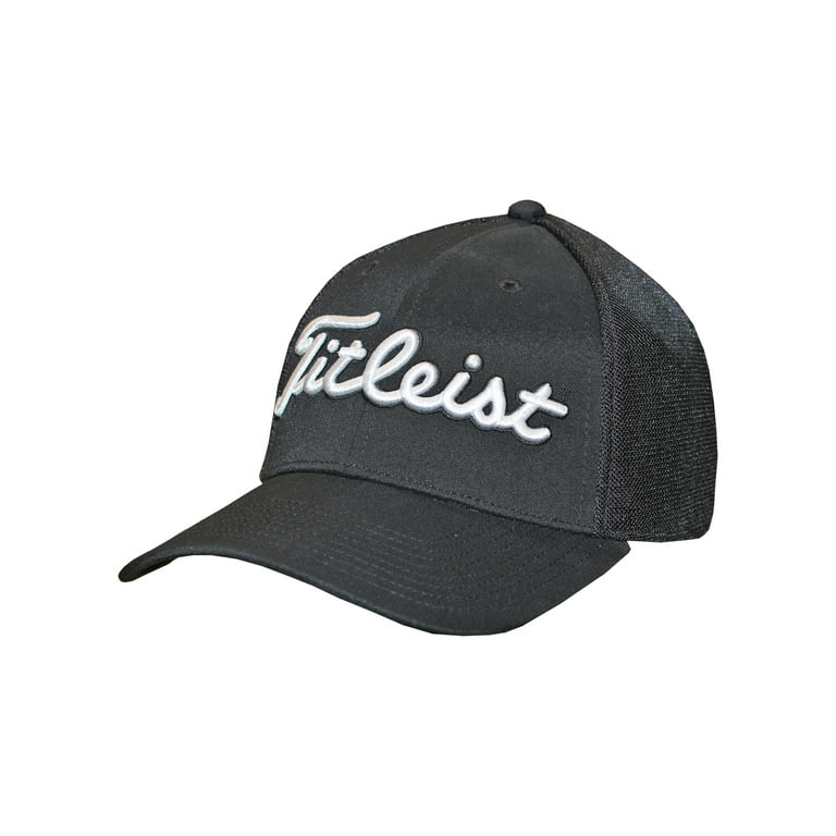 Titleist Golf Sports Mesh Fitted Hat, Large/X-Large Black/White