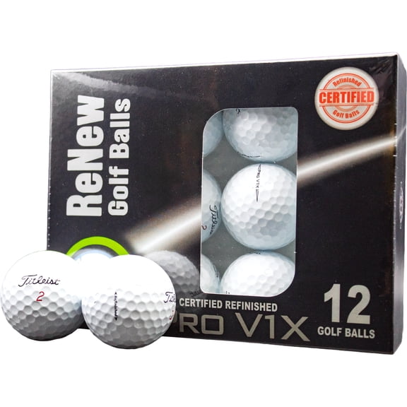 Open Box Titleist Pro V1X Refinished Golf Balls 12 Pack Tour Performance by GBM Golf