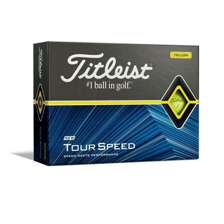 Titleist Tour Speed Golf Balls, Yellow, 12 Pack