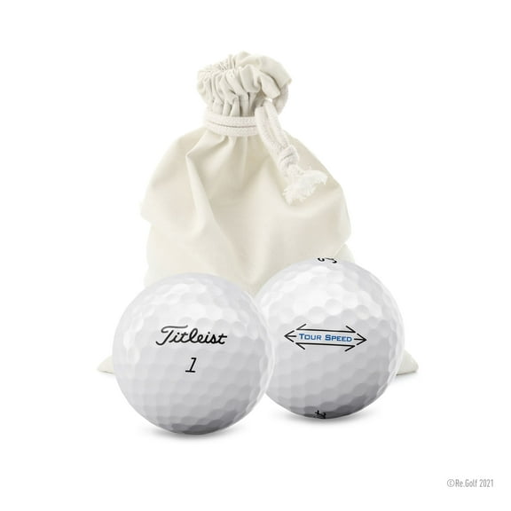 Titleist Tour Speed - Quantity 12 in Eco-Friendly Bag (Professionally Recycled)