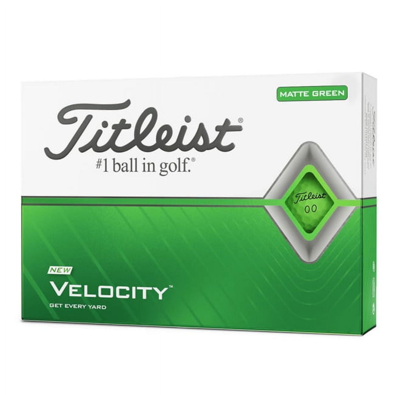Titleist Velocity Golf Balls, Matte Green, 12 Pieces