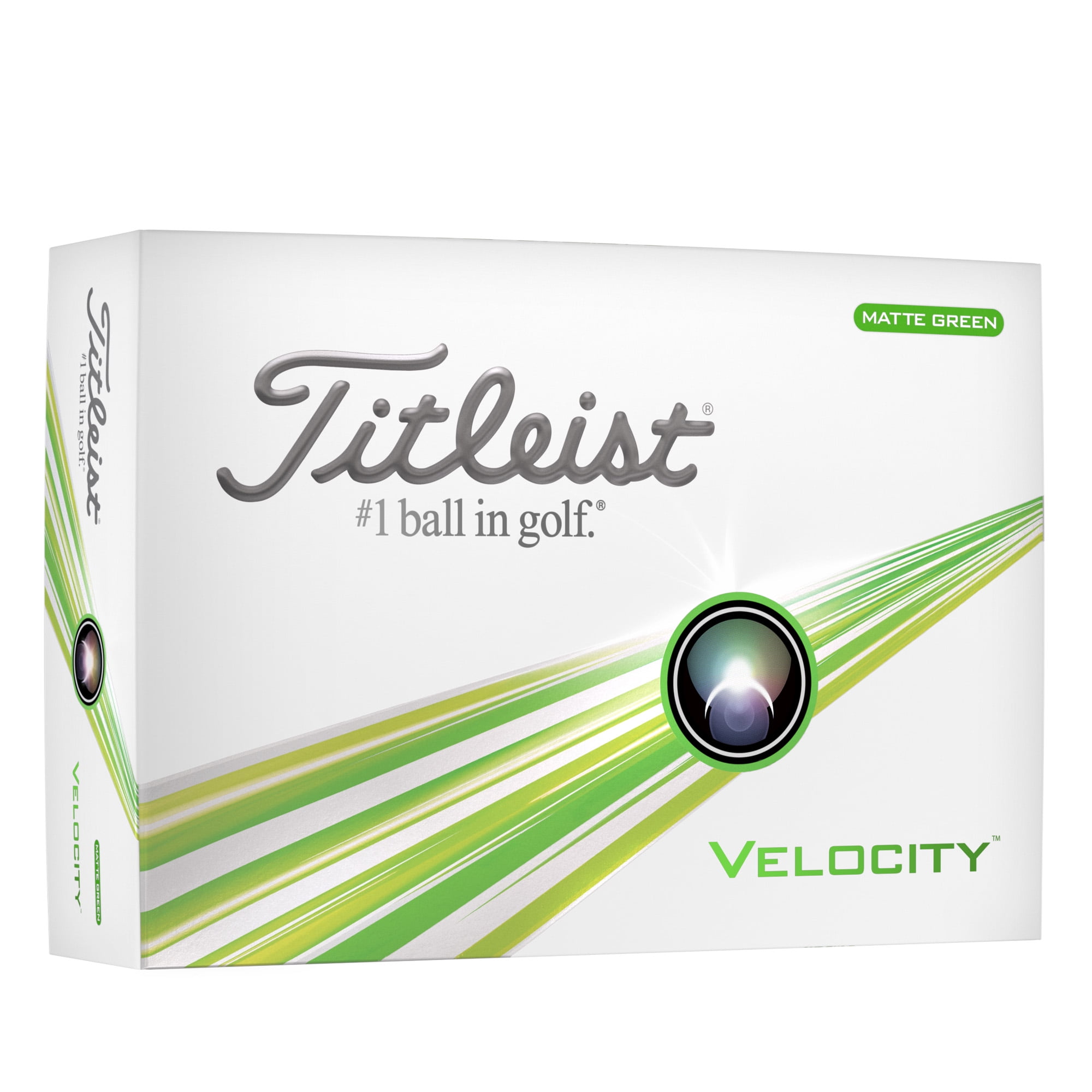Titleist Velocity Matte Green DD #'s, 12 Pack, Green