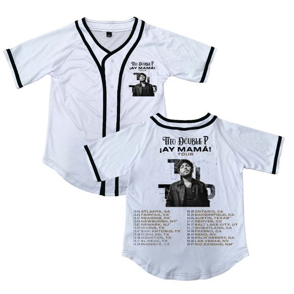 Tito Double P AY Mama Tour Button V-Neck Shirt Women Men Short Sleeve Streetwear Clothes