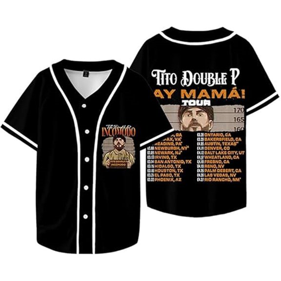 Tito Double P Tour 2025 Baseball Jacket Tee Women Men Casual Printed Fashion Cool Summer Tops Tee