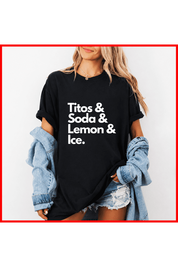 Titos Soda Lemon Ice Drink Graphic Print Casual Trendy Unisex T-Shirt, up to size 5XL