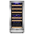 thumbnail image 1 of Tittla 15 Inch Wine Refrigerator,Under Counter 30 Bottle Wine Cooler,Dual Zone Fast Cooling, Low Noise, 1 of 12