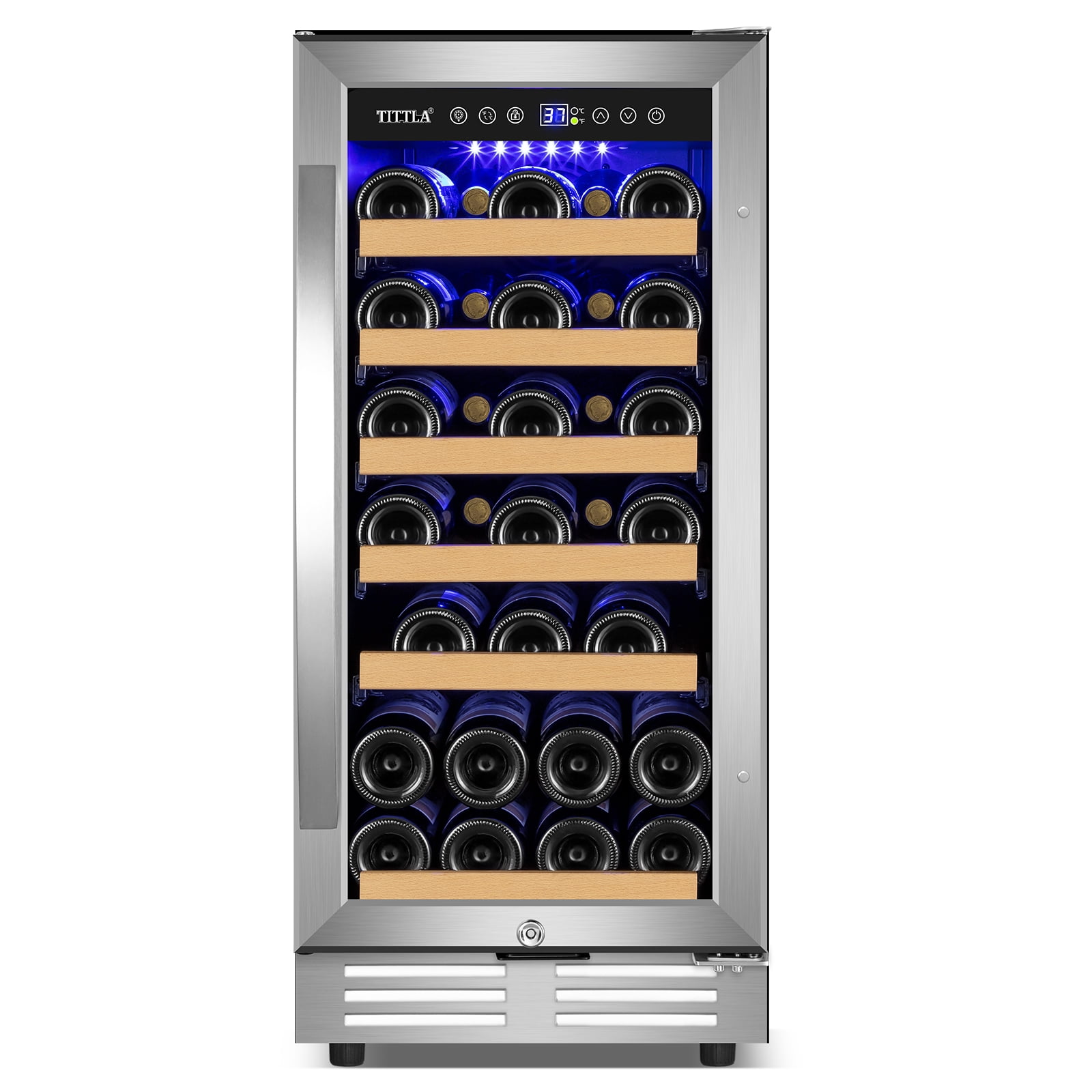 Tittla 15 inch Wine Cooler,30 Bottle Wine Refrigerator Freestanding