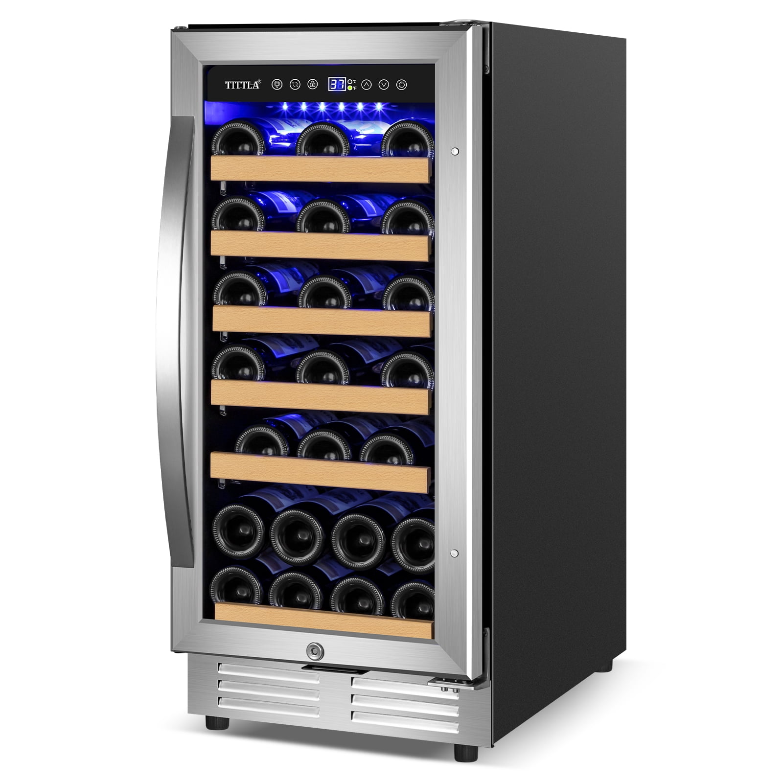 Tittla 15 inch Wine Refrigerators,30 Bottle Freestanding & Builtin