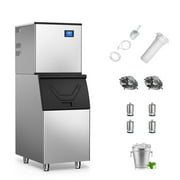 TITTLA 420Lbs/24H Commercial Ice Maker Machine,300 Lbs Storage,156 Ice Cubes in 12-15 Mins,Stainless Steel Ice Maker for Restaurant Bar Cafe Commercial Use
