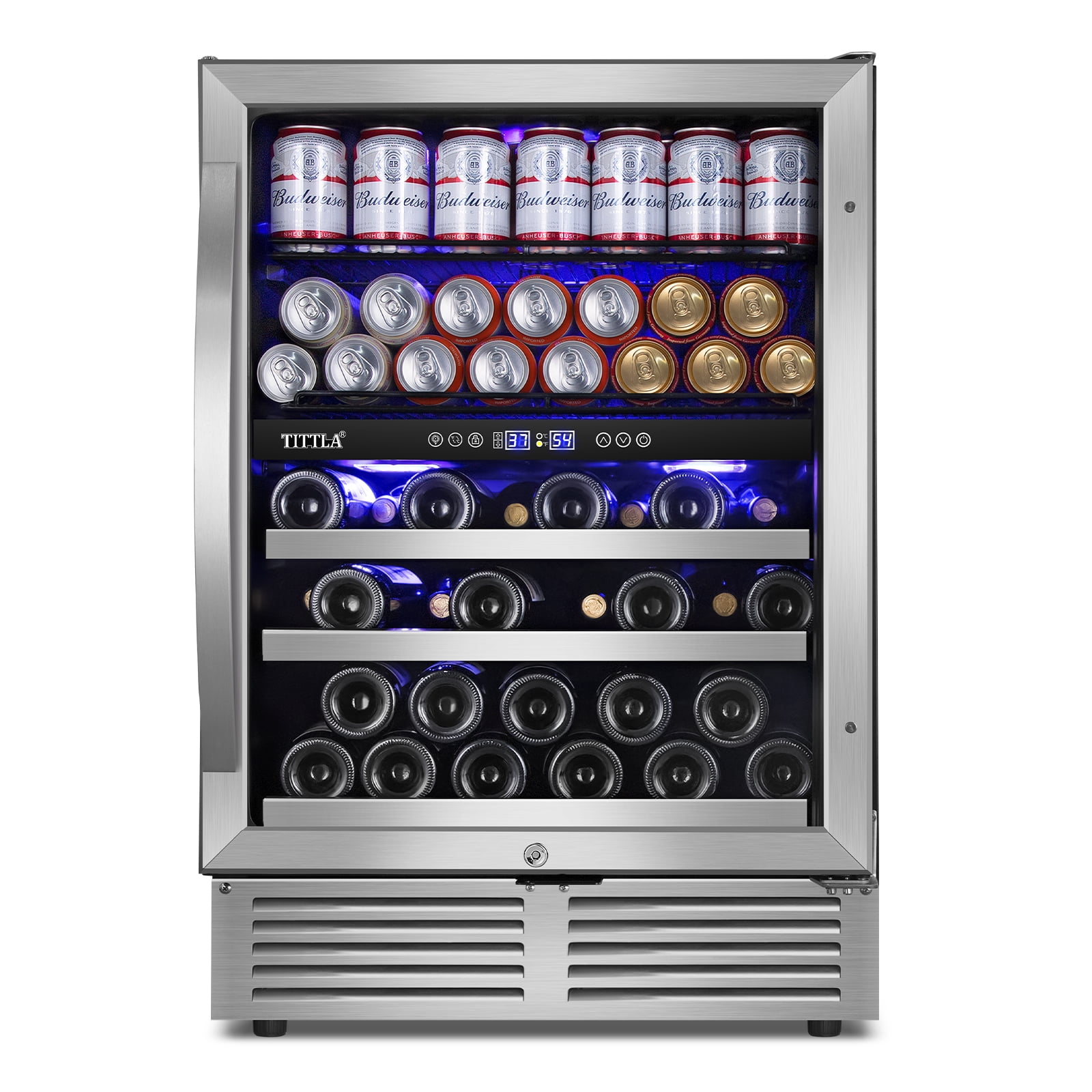Tittla 24" Stainless Steel Dual Zone Wine and Beverage Cooler