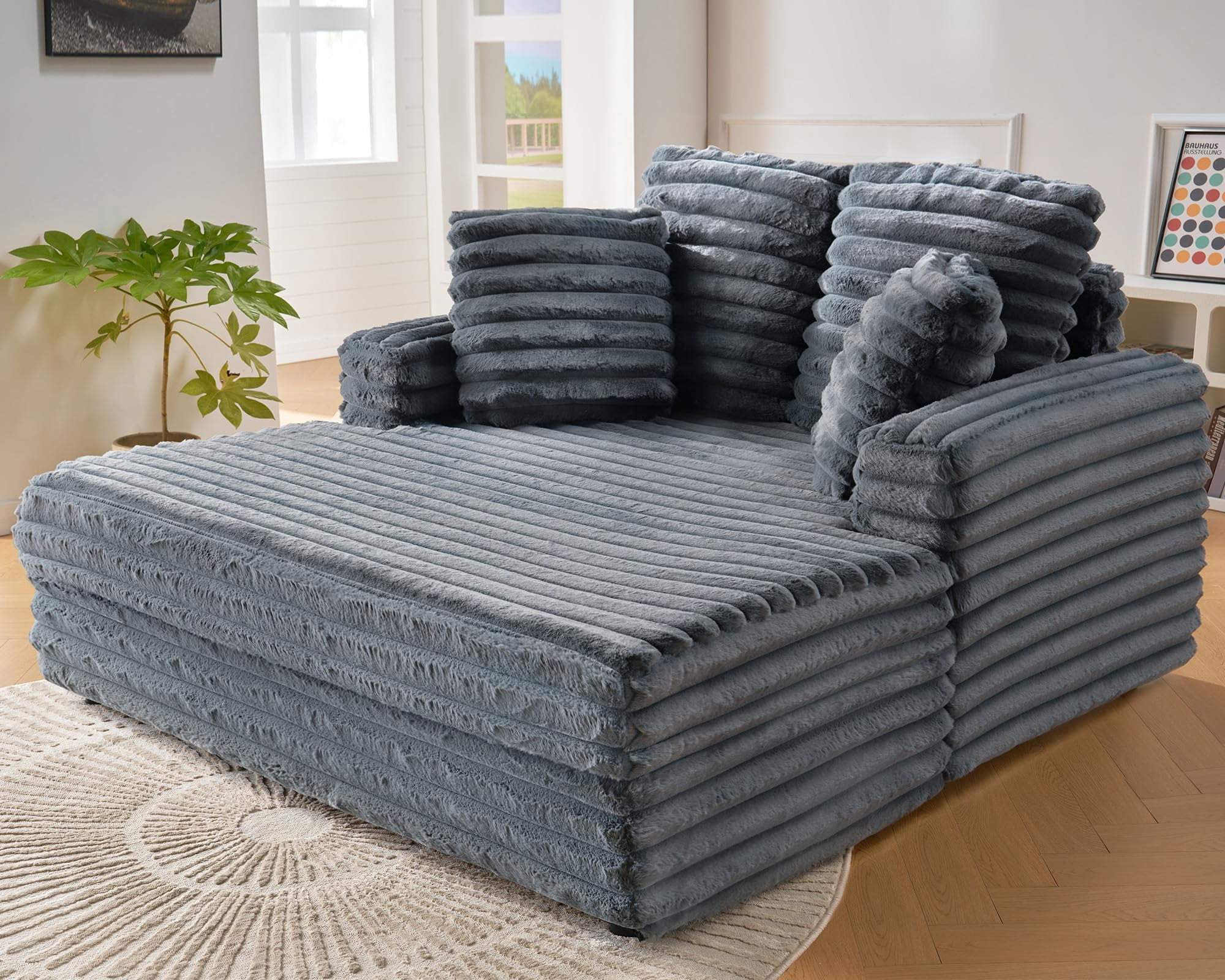 Tittla 68''x57''Chaise Lounge Indoor,Oversized Corduroy Compression ...