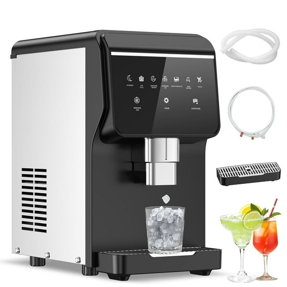 Tittla Ice Maker Countertop 80lbs/24H Soft Chewable Pellet Ice Maker Machine Dispenser with Water Reservoir, Self-Cleaning, Pebble Ice Machine for Home Kitchen with WiFi & Smart Connected