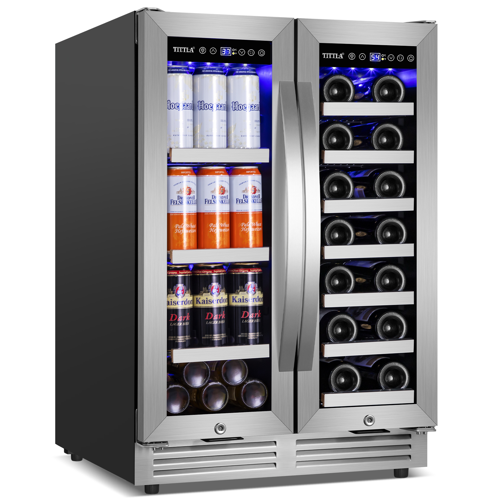 Tittla Wine and Beverage Refrigerator 24 inch Dual Zone Wine Cooler