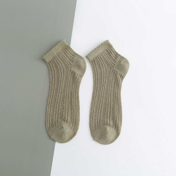 Tittly Ankle Socks Cotton Socks Women's Solid Color Light Mesh Breathable And Comfortable Spring And Summer Thin Short Socks Socks for Women Slouch Socks AG A