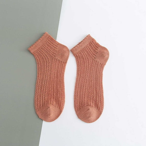 Tittly Ankle Socks Cotton Socks Women's Solid Color Light Mesh Breathable And Comfortable Spring And Summer Thin Short Socks Socks for Women Slouch Socks Watermelon Red A