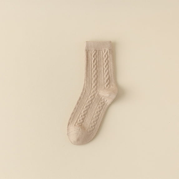 Tittly Ankle Socks Socks for Women Women's Color Matching Multi Color Breathable Plush And Thick Insulation Socks Slouch Socks Cute Socks Khaki One Size