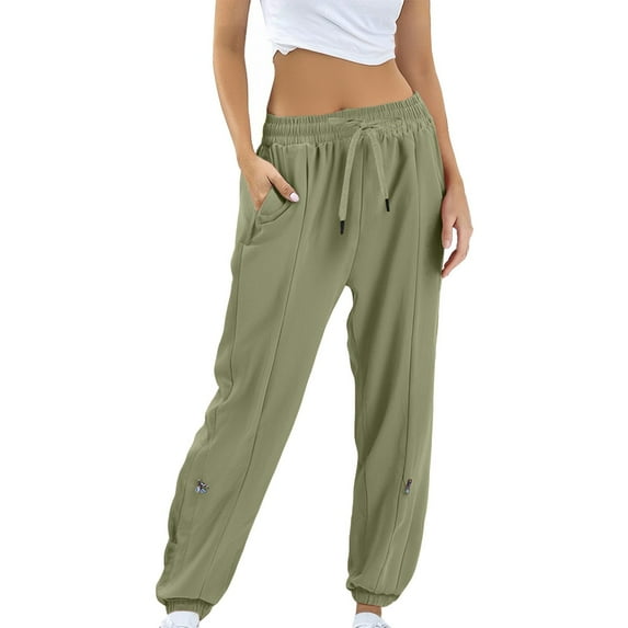 Tittly Baggy Pants Lounge Pants Women Teen Girls Bottom Sweatpants Baggy High Waist Elastic Jogger Pants Drawstring Athletic Pants Y2K Preppy Pants Sweatpants Women Womens Pants Green L