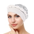 thumbnail image 1 of Tittly Bandanas for Women Head Scarf Cap Cover Headwear Wrap Pre-Tied Hat Braid Ethnic Hair Head Turban Baseball Caps Bandana Turbans for Women White One Size, 1 of 3