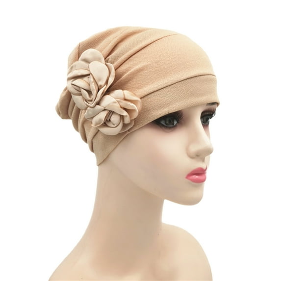 Tittly Bandanas for Women Head Scarf Head Hat Cap Ethnic Pre Tied Braid Hair Cover Wrap Turban Headwear Hat Fascinators Hats Head Scarf Khaki One Size