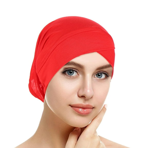 Tittly Bandanas for Women Head Scarf Womens Casual Solid Head Hat Cap Hair Cover Wrap Headwear Muslim Turban Cap Fascinators Hats Head Scarf RD2 One Size