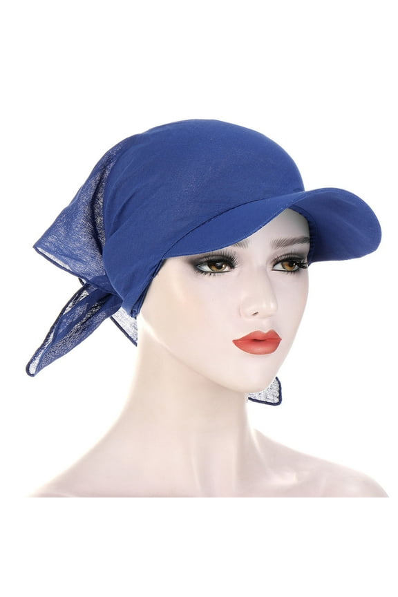 Bandanas for Women Head Scarf Sun Printing Cap Head Hat Women Baseball Caps Bandana Turbans for Women Blue One Size
