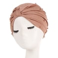 thumbnail image 1 of Tittly Bandanas for Women Head Scarf Womens Fashion Elastic Solid Color Comfortable Cap Beaded Large Cap For Women Bandana Turbans for Women Khaki M, 1 of 4