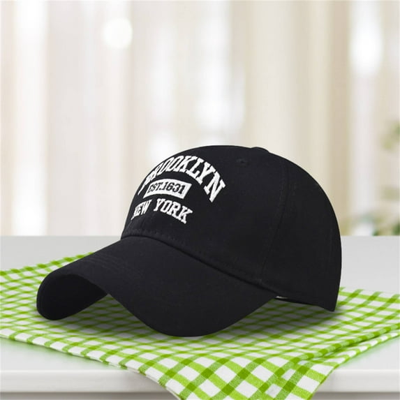 Tittly Baseball Cap Trucker Hat Alphabet Embroidery Solid Color Hat Personality Outdoor Print Breathable Mesh Hat Womens Baseball Caps Hats for Women Black One Size