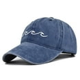 thumbnail image 1 of Tittly Baseball Cap Trucker Hat Mens And Womens Denim Retro Washed And Old Destroyed Cap Solid Color Baseball Cap Womens Baseball Caps Womens Baseball Caps Navy One Size, 1 of 4