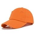 thumbnail image 1 of Tittly Baseball Cap Trucker Hat Mens And Womens Denim Retro Washed And Old Destroyed Cap Solid Color Baseball Cap Womens Baseball Caps Womens Baseball Caps Orange One Size, 1 of 9