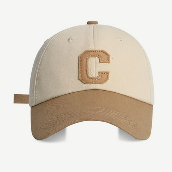 Tittly Baseball Cap Trucker Hat Spring/Summer Big Headed Soft Top C Letter Colored Tongue Hat Baseball Hat Womens Baseball Caps Womens Baseball Caps Khaki One Size