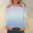 thumbnail image 1 of Tittly Basic Tees T Shirts for Women Women's Fashion Round Neck Casual Gradient Color Long Sleeve Top T Shirt Womens Long Sleeve Tops Tshirts Shirts Grey L, 1 of 4
