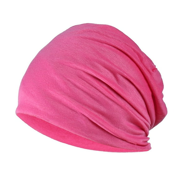 Tittly Beanie Grip Socks Men Soild Drawstring Hat Wool knitting Hair Loss Head Wrap Running Hat Hats for Men Hot Pink One Size