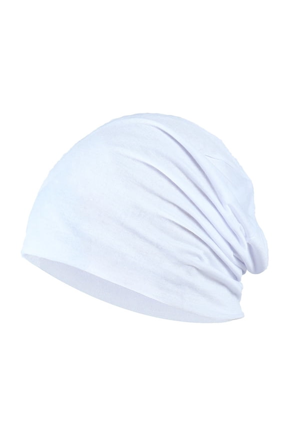 Beanie Grip Socks Men Soild Drawstring Hat Wool knitting Hair Loss Head Wrap Running Hat Hats for Men White One Size