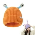 thumbnail image 1 of Tittly Beanie Grip Socks Parent Child Cute Glowing Little Knit Hat Funny Handmade Hat With Big Can Be Stretched Running Hat Hats for Men Orange One Size, 1 of 9