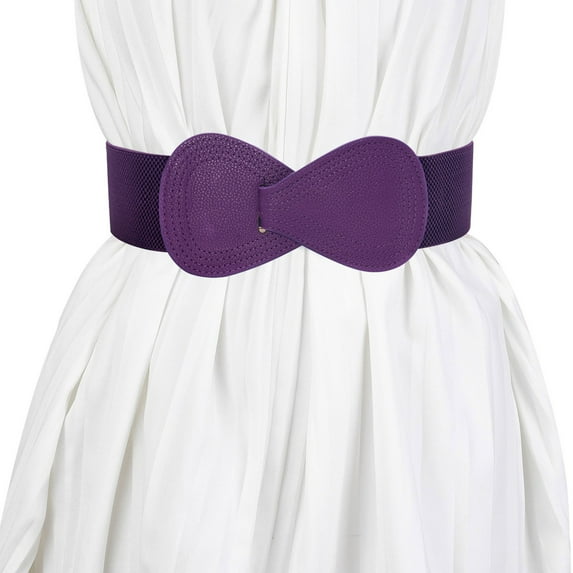 Tittly Belts for Women Leather Belt Women's Belt New Women's Elastic Belt With Down Coat Wrap Waistband Wide Belt Belts for Women Western Belts Purple One Size