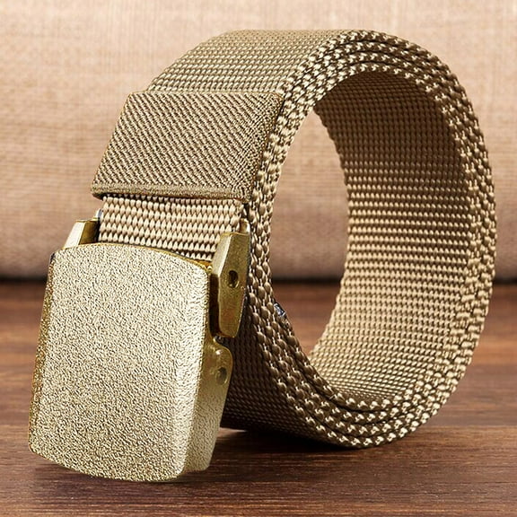 Tittly Belts for Women Belt Men Men's Outdoor Sports Nylon Waistband Canvas Belt Dazzling Wide Belts Khaki 130