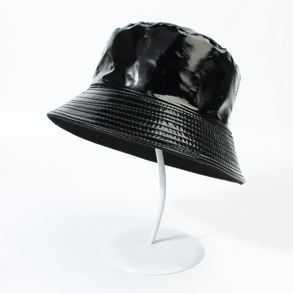 Tittly Bucket Hats Visor Hats Leather Color Double Fisherman's Hat Women's Outdoor Sun Basin Hat Foldable Travel Hat Men Multicolor Optional Hats for Women Hats for Men Black One Size