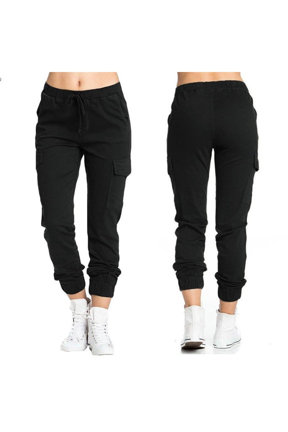 Cargo Pants Women Cargo Joggers Women High Waist Printing Easy Trousers Long Pants Boho Beach Pockets Pants Sweatpants Women Lounge Pants Women Black 3XL