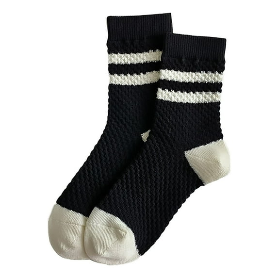 Tittly Cotton Socks Crew Socks for Women Women's Preppy Cute Combed Cotton Simple Mid Calf Socks Crew Socks Socks for Women Dark Gray One Size