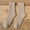 thumbnail image 1 of Tittly Cotton Socks Crew Socks for Women Womens Socks In Autumn And Winter Plus Velvet Padded Warm Towel Socks Solid Color Ladies Long Cotton Socks Crew Socks Socks for Women Khaki One Size, 1 of 7