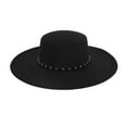 thumbnail image 1 of Tittly Cowboy Hat Wide Brim Hats Fedora Hats For Men Women Bowler Hats Velour Bowler Hat Flat Top Hats Wide Brim Hats With Buttons Decoration Visor Hats Hats for Women Black One Size, 1 of 3