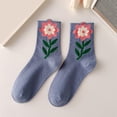 thumbnail image 1 of Tittly Crew Socks for Women Crew Socks Warm Christmas Fashion Windproof Printing Mid Tube Socks Long Tube Cotton Socks for Women Slouch Socks Blue One Size, 1 of 6