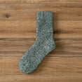 thumbnail image 1 of Tittly Crew Socks for Women Crew Socks Winter Solid Thickened Thermal Socks Plush Medium Tube Sweat Absorbing Pure Cotton Socks Socks for Women Slouch Socks Green One Size, 1 of 3