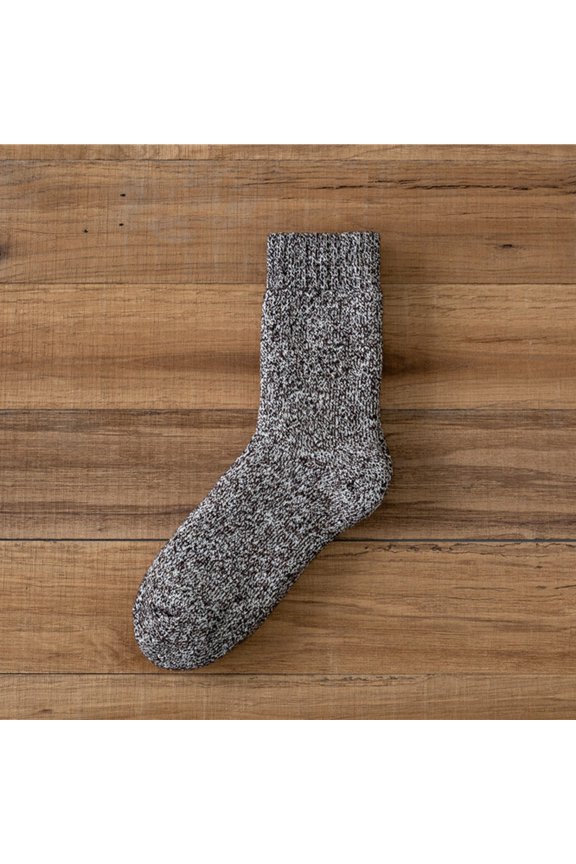 Crew Socks for Women Crew Socks Winter Solid Thickened Thermal Socks Plush Medium Tube Sweat Absorbing Pure Cotton Socks Socks for Women Slouch Socks Coffee One Size